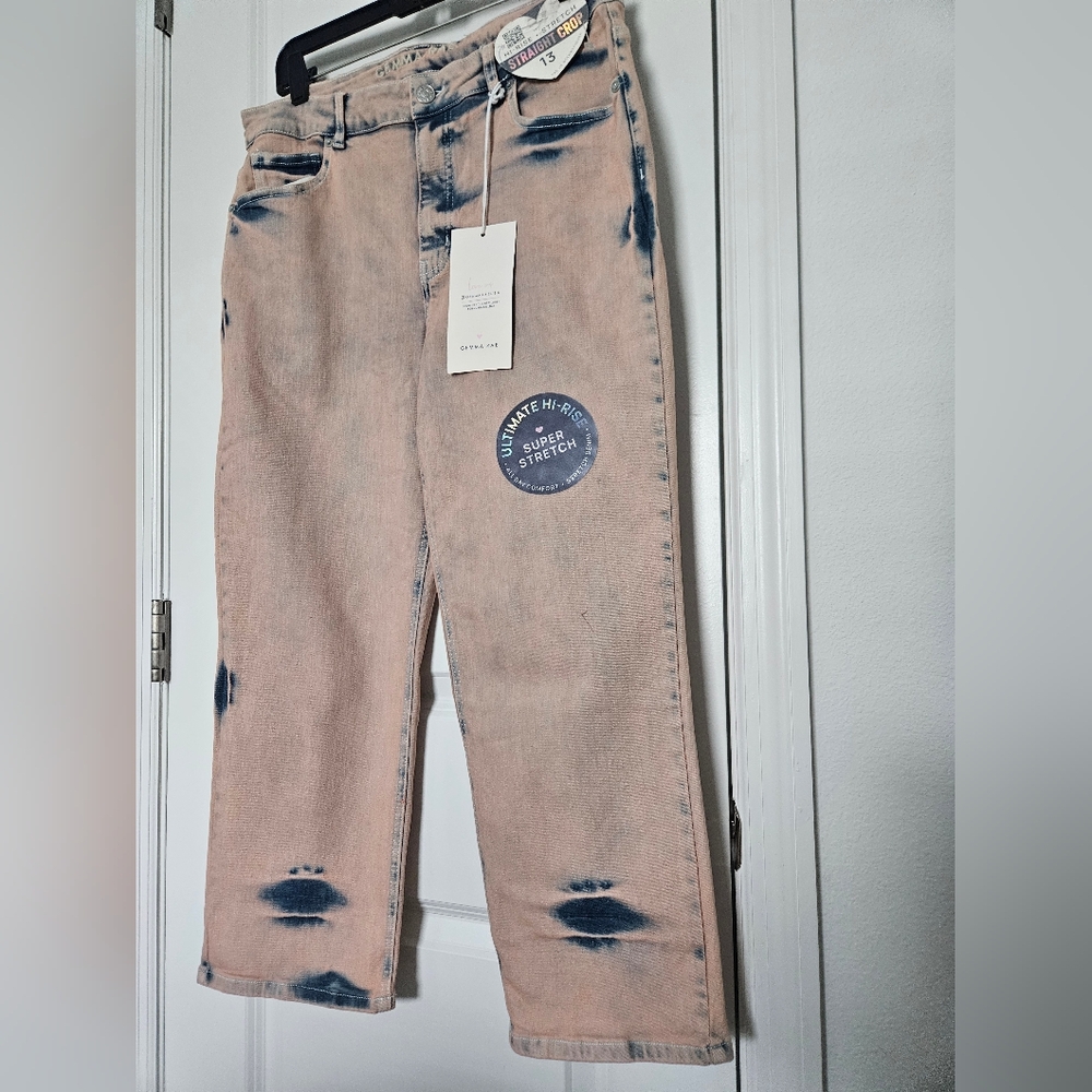 NWT GEMMA RAE Size 13 High Rise Straight Crop